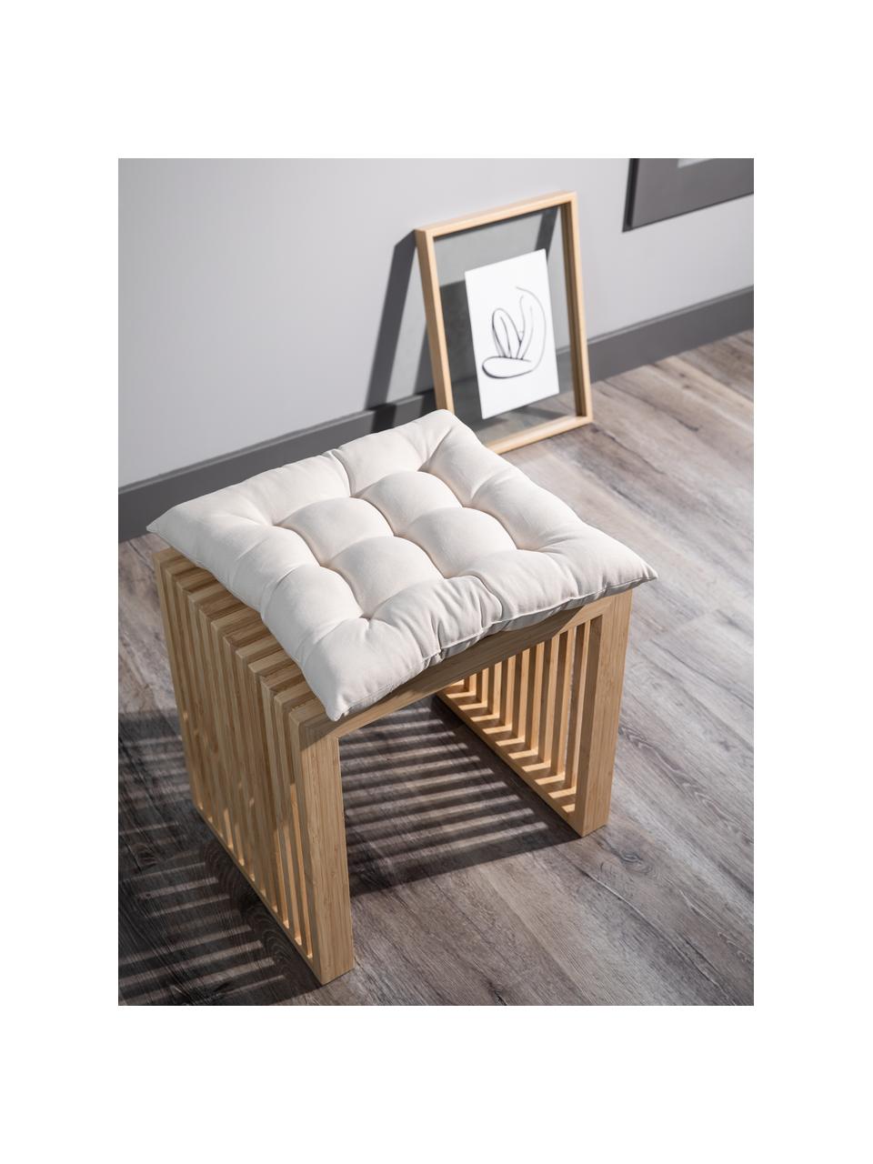 Baumwoll-Sitzkissen Ava in Beige, Bezug: 100% Baumwolle, Beige, B 40 x L 40 cm