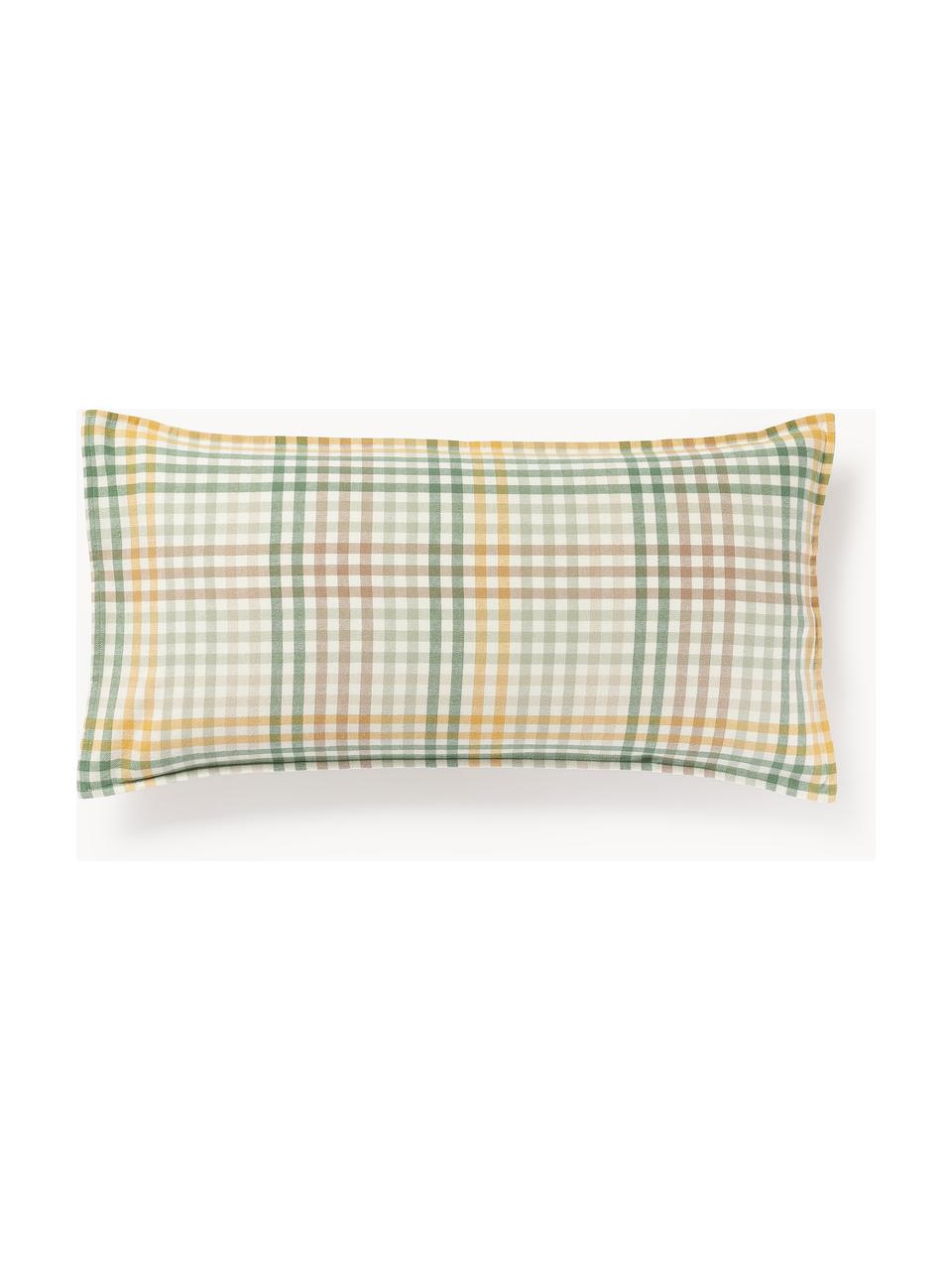 Poszewka na poduszkę z flaneli Eli, Zielony, żółty, S 40 x D 80 cm