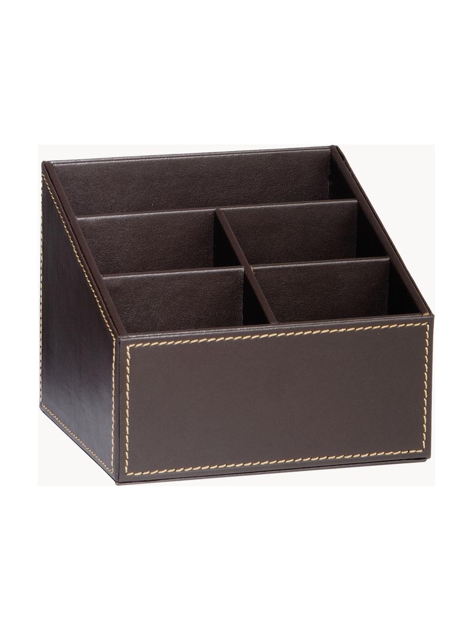 Bureau organizer Storage, Frame: MDF, Bekleding: polyurethaan, Organizer: bruin<br>Naden: beige, B 14 x H 13 cm