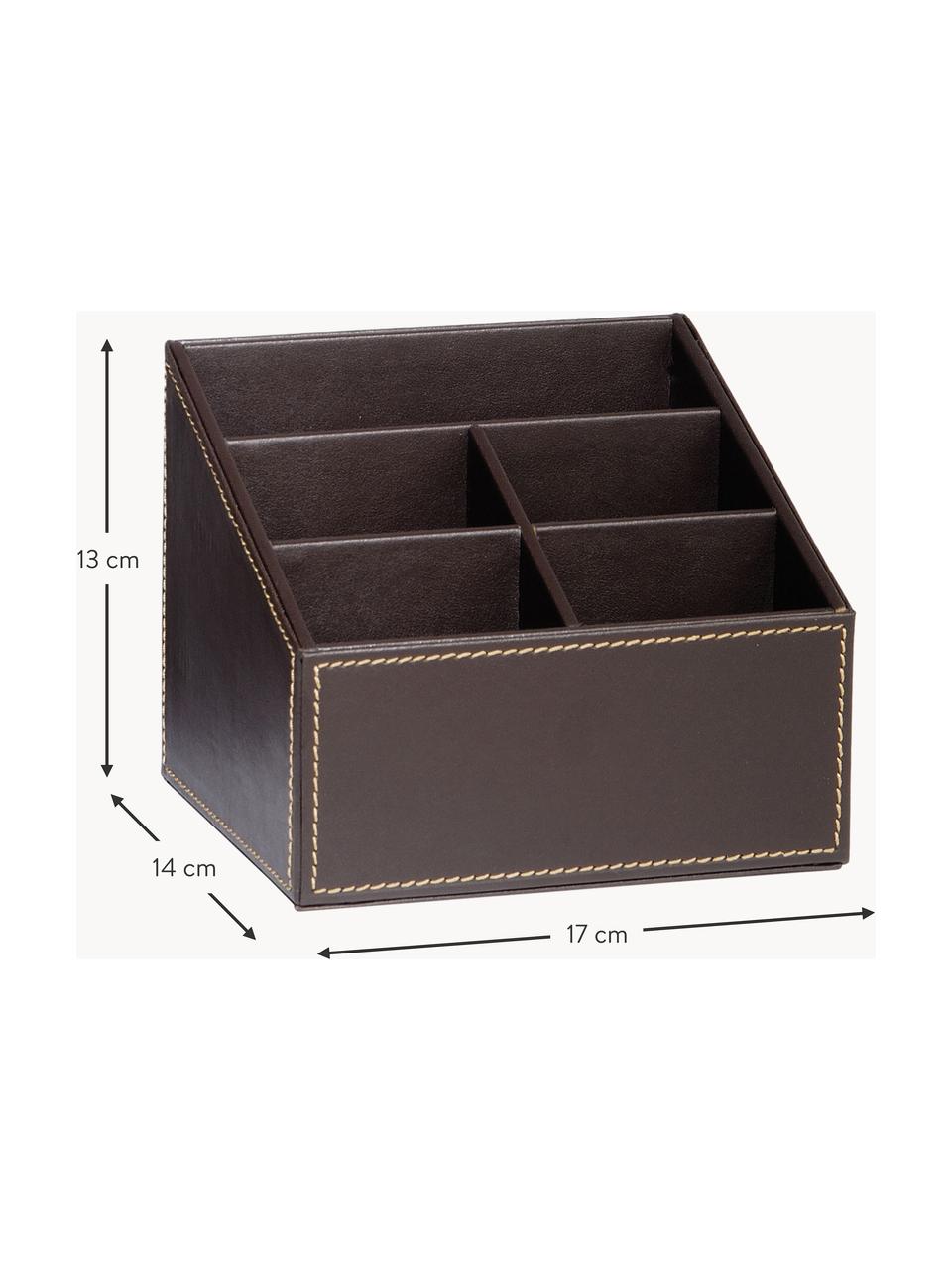 Bureau organizer Bartolo van kunstleer, Frame: MDF, Bekleding: polyurethaan, Organizer: bruin<br>Naden: beige, B 17 x D 14 cm