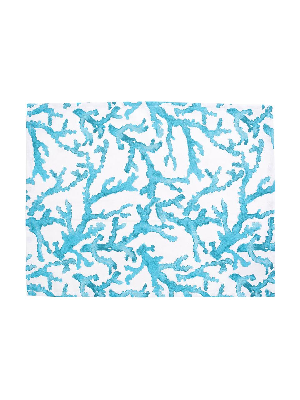Tovaglietta americana Estran 6 pz, Cotone, Bianco, blu, Larg. 38 x Lung. 50 cm