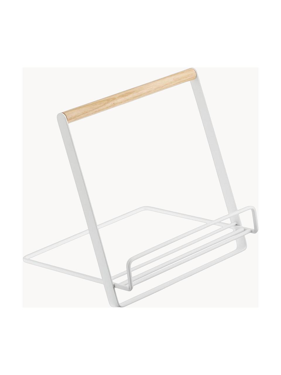 Support de livre de cuisine Tosca, Blanc, bois clair, larg. 20 x haut. 20 cm