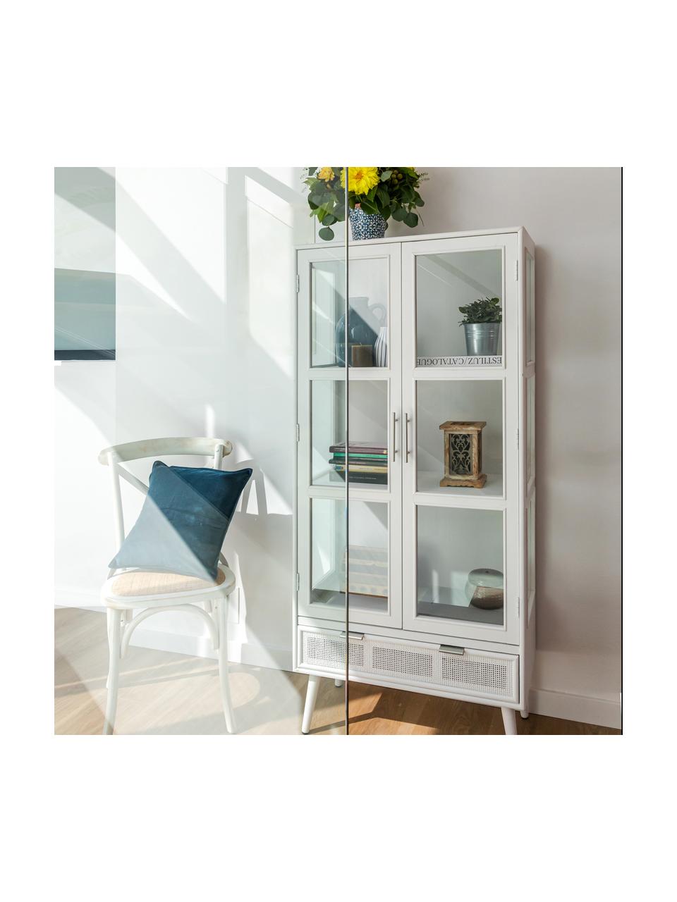 Armoire vitrée rustique Cayetana, Blanc