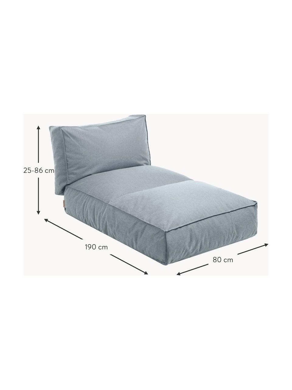 Canapé lounge d'extérieur Stay, réglable, Tissu gris-bleu, larg. 80 x prof. 190 cm