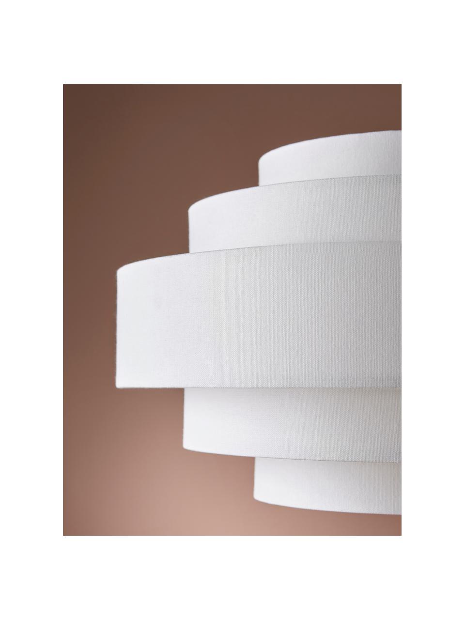 Lampada a sospensione Miguel, Paralume: cotone, Baldacchino: metallo rivestito, Bianco, Ø 50 x Alt. 29 cm