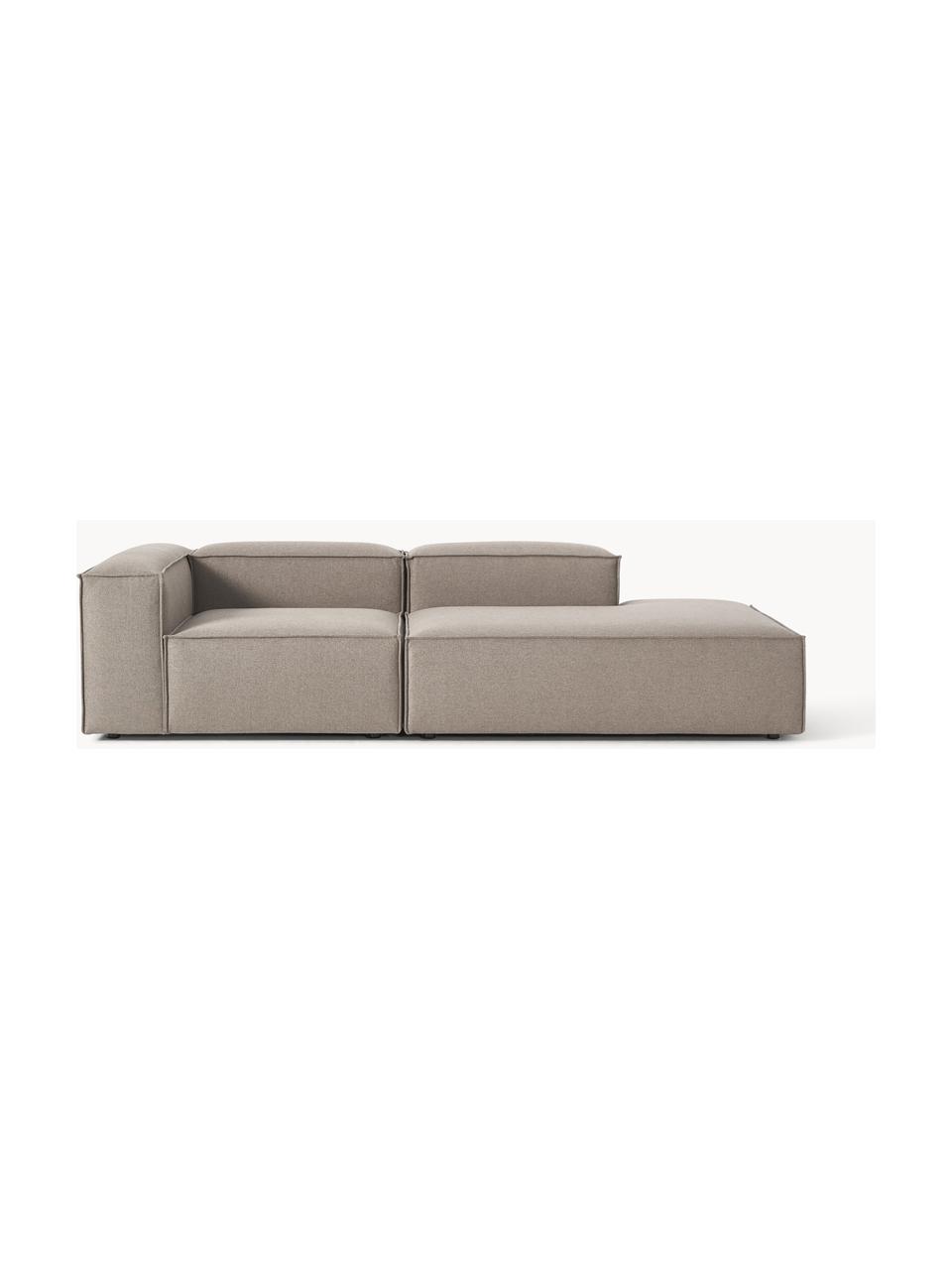 Modulaire chaise longue Lennon, Bekleding: 100% polyester De slijtva, Frame: massief grenenhout, multi, Poten: kunststof Dit product is , Geweven stof taupe, B 269 x D 119 cm, armleuning rechts