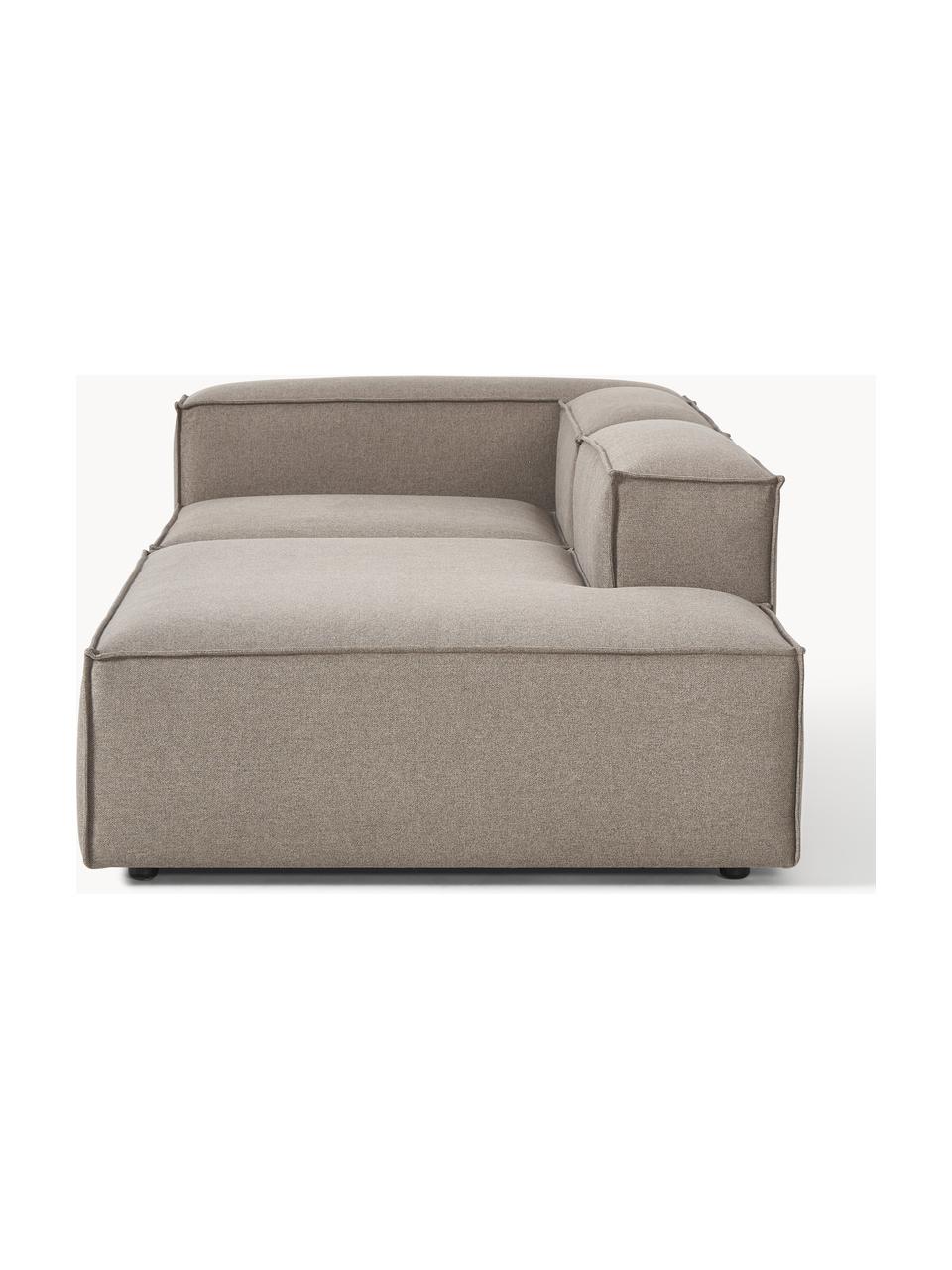 Modulaire chaise longue Lennon, Bekleding: 100% polyester De slijtva, Frame: massief grenenhout, multi, Poten: kunststof Dit product is , Geweven stof taupe, B 269 x D 119 cm, armleuning rechts