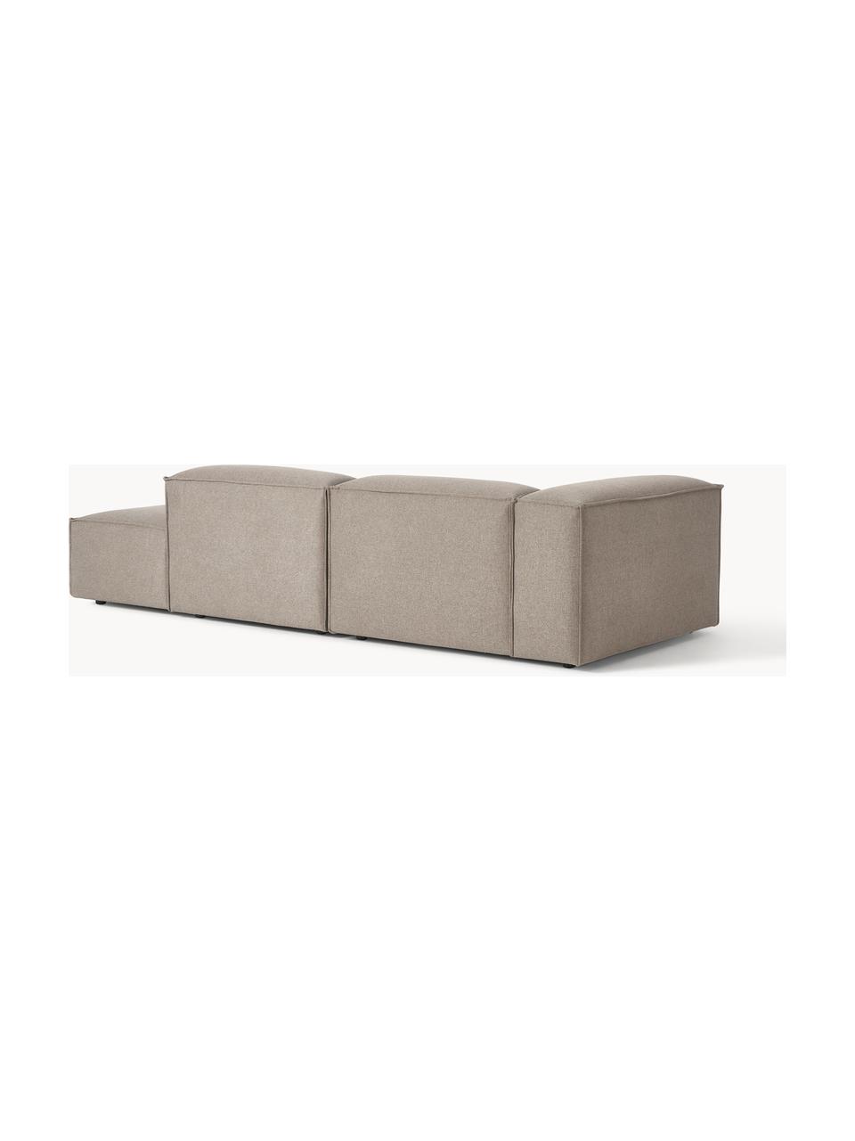 Diván modular Lennon, Tapizado: 100% poliéster Alta resis, Estructura: madera contrachapada de p, Patas: plástico Este producto es, Tejido gris pardo, An 269 x F 119 cm, reposabrazos derecho