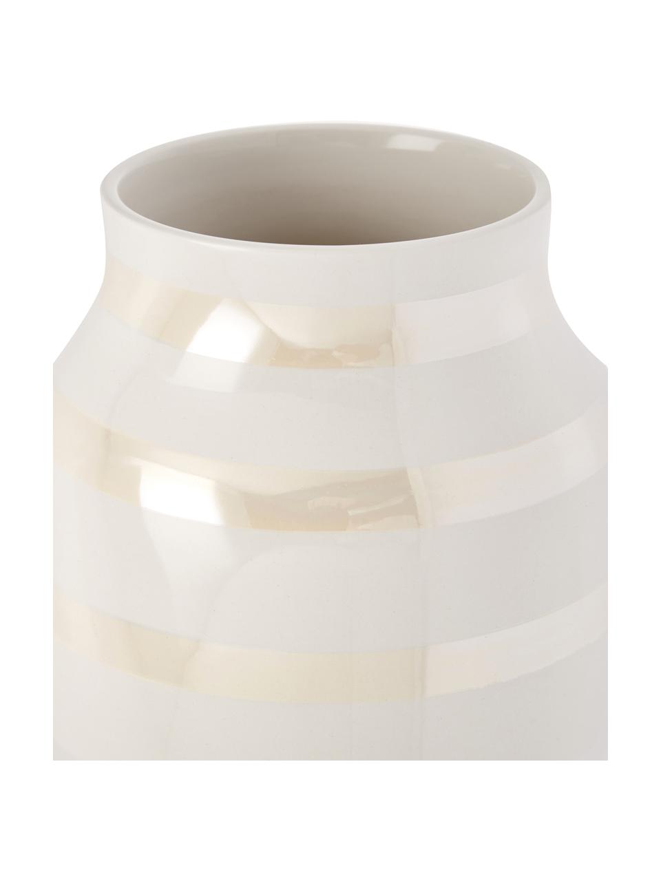 Ręcznie wykonany wazon z ceramiki Omaggio, Ceramika, Odcienie kremowego, Ø 17 x W 20 cm