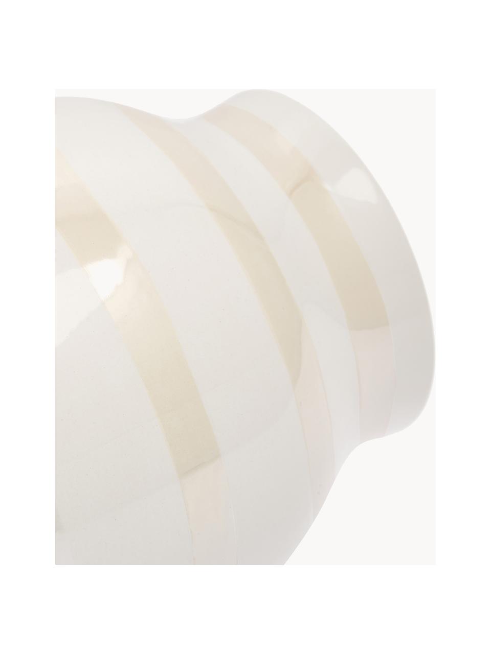 Handgefertigte Keramik-Vase Omaggio, H 20 cm, Keramik, Hellbeige, Off White, Ø 17 x H 20 cm