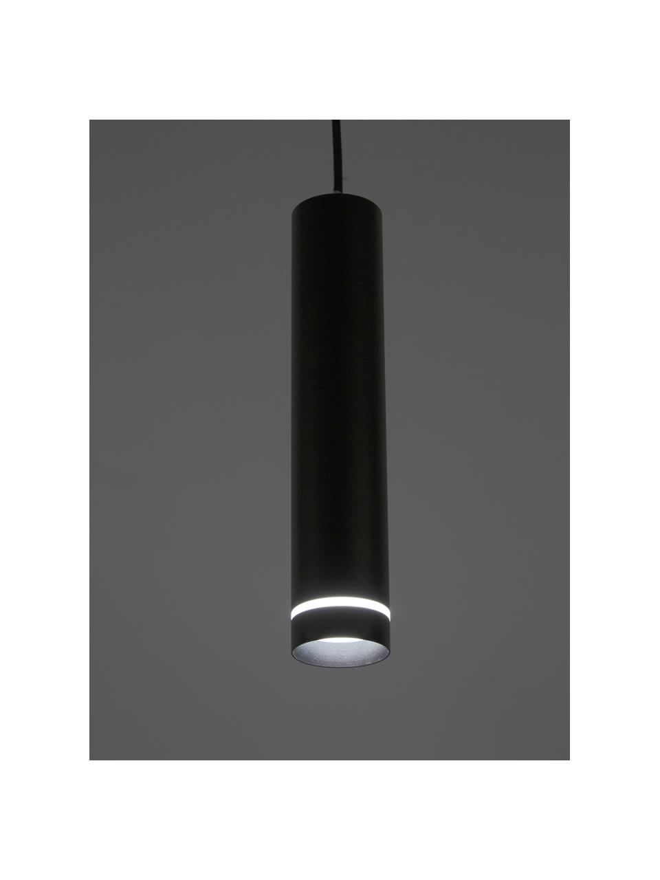 Lampada a sospensione piccola Esca, Paralume: alluminio rivestito, Disco diffusore: vetro acrilico, Baldacchino: alluminio rivestito, Nero, Ø 6 x Alt. 30 cm