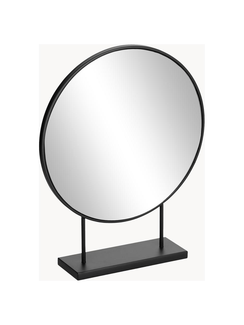 Miroir cosmétique rond Libia, Noir, larg. 36 x haut. 45 cm