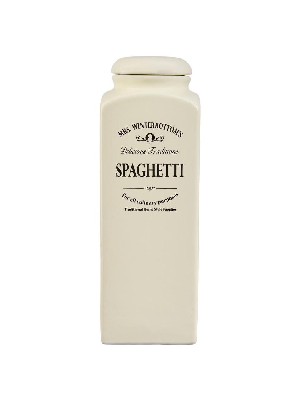 Contenitore Mrs Winterbottoms Spaghetti, Gres, Bianco crema, nero, Larg. 12 x Alt. 32 cm, 2,2 L