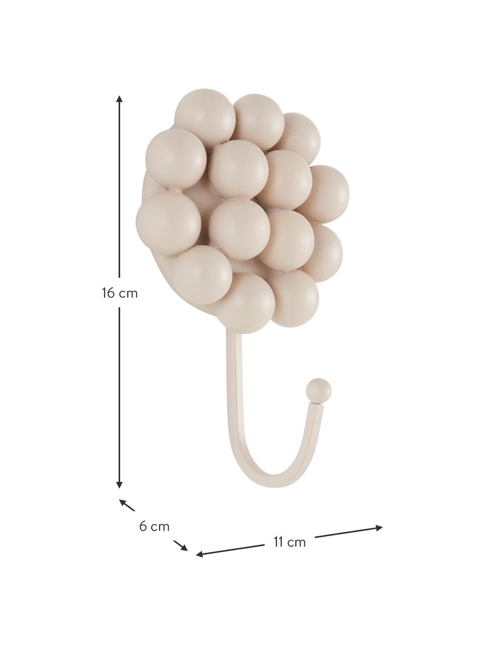 Porcelánové nástenné vešiaky Benevento, 2 ks, Porcelán, Krémovobiela, Š 11 x V 16 cm