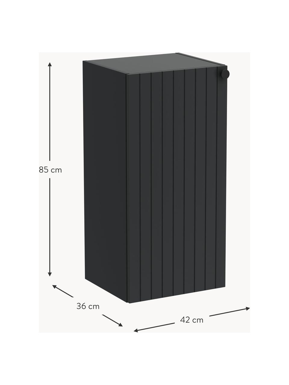 Bad-Hängeschrank Emil, B 42 cm, links, Griffe: Metall, beschichtet, Anthrazit, B 42 x H 85 cm