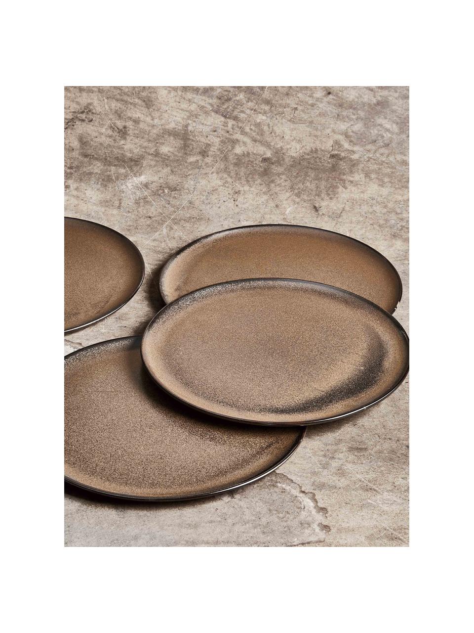 Assiettes plates Raw, 6 pièces, Grès cérame, Brun, Ø 28 cm