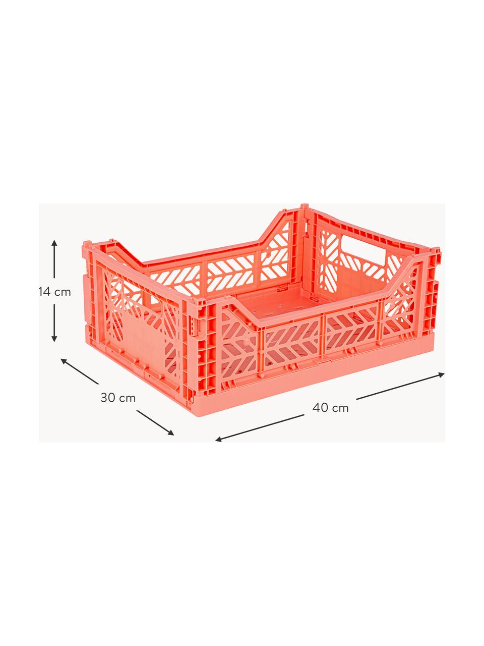 Caja plegable Midi, 40 cm, Plástico, Rojo coral, An 40 x F 30 cm