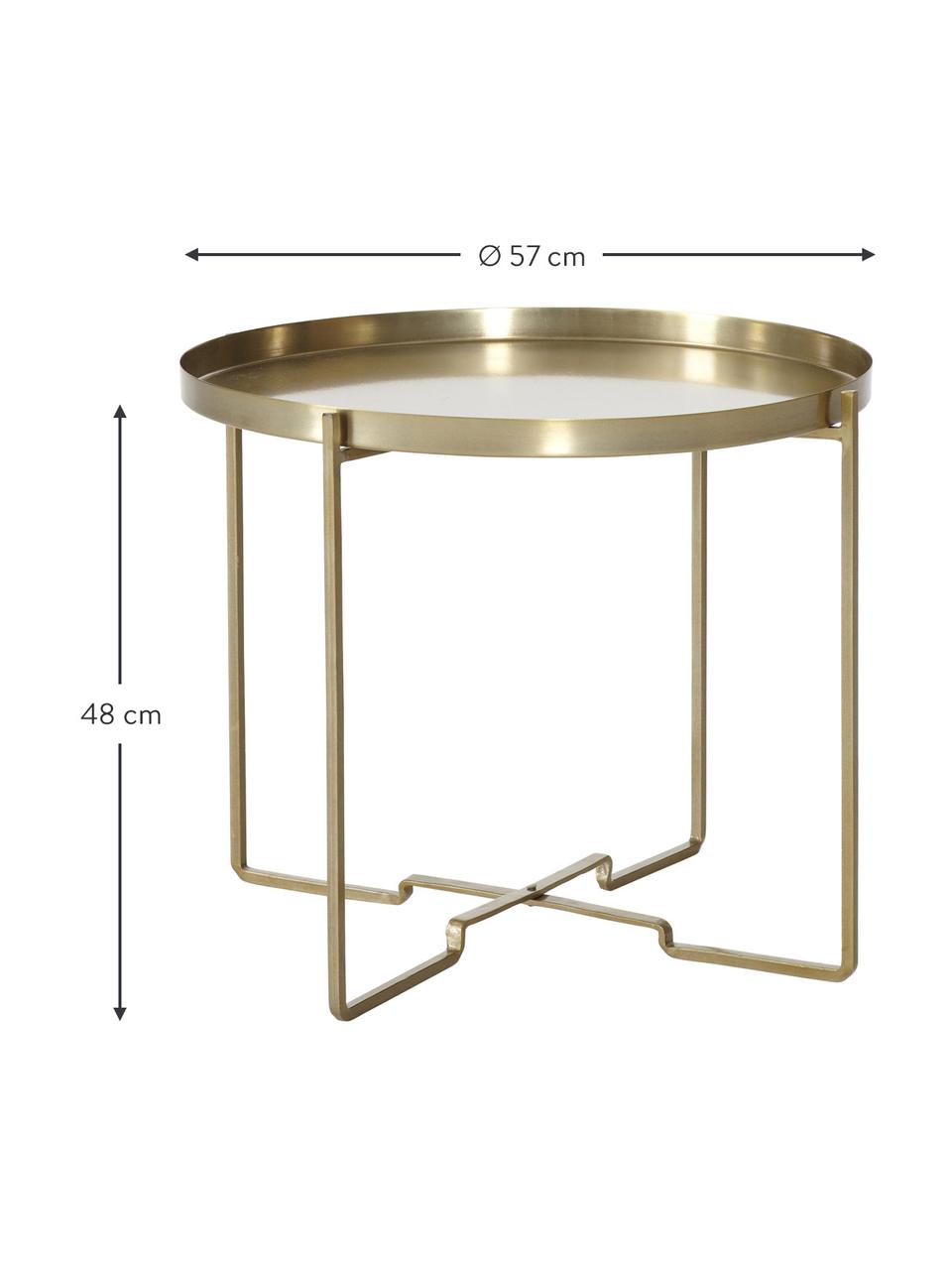 Okrągły stolik pomocniczy-taca George, Metal powlekany, Odcienie złotego, Ø 57 x W 48 cm