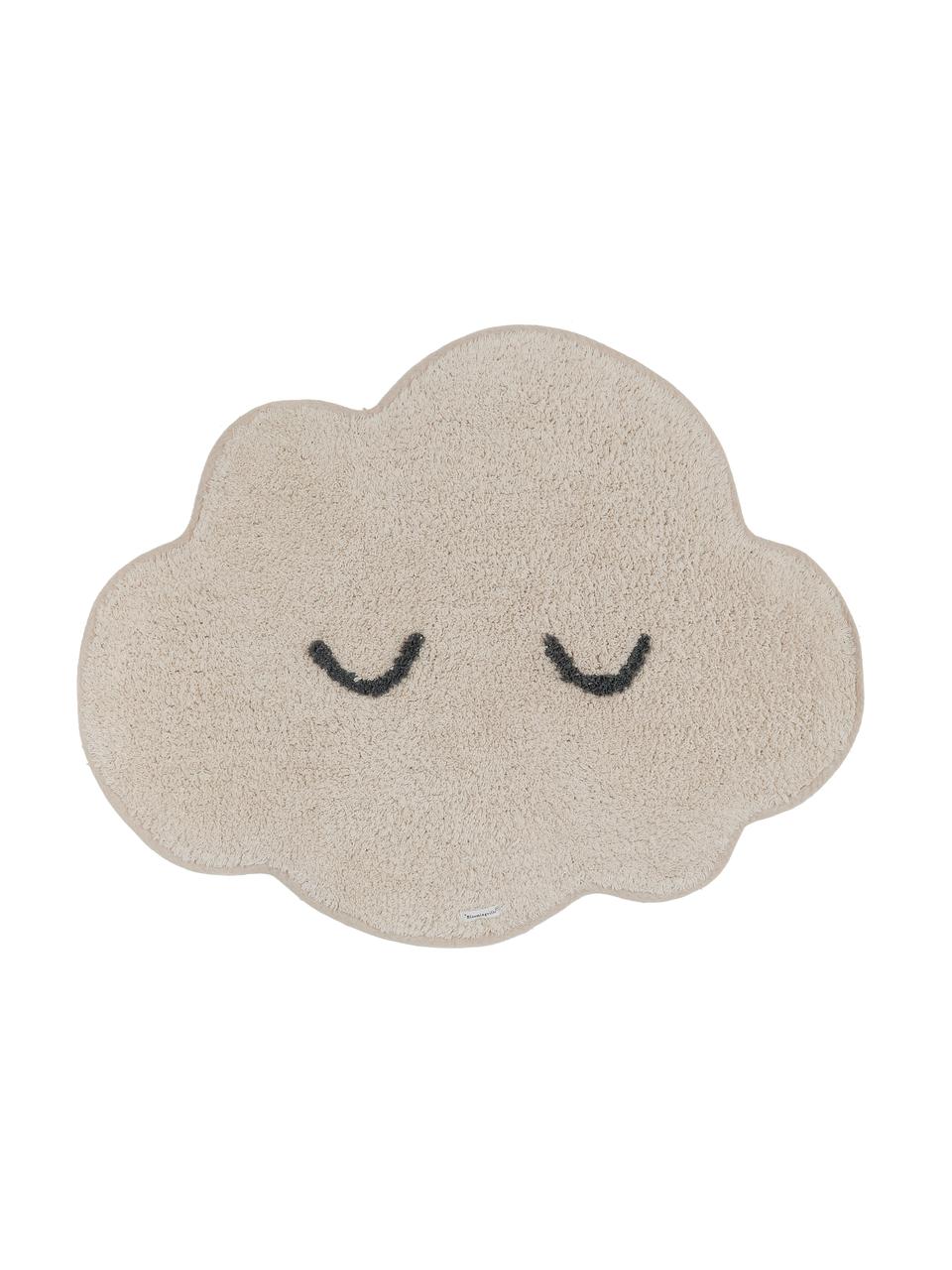 Tapis en coton bio Cloud, Coton, Beige, larg. 57 x long. 82 cm