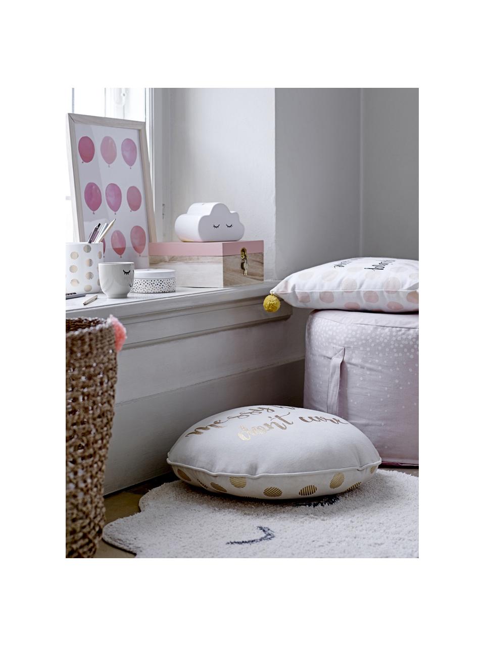 Tapis en coton bio Cloud, Coton, Beige, larg. 57 x long. 82 cm