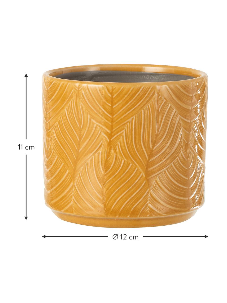 Portavaso Tropis, Ceramica, Giallo ocra, Ø 15 x Alt. 13 cm