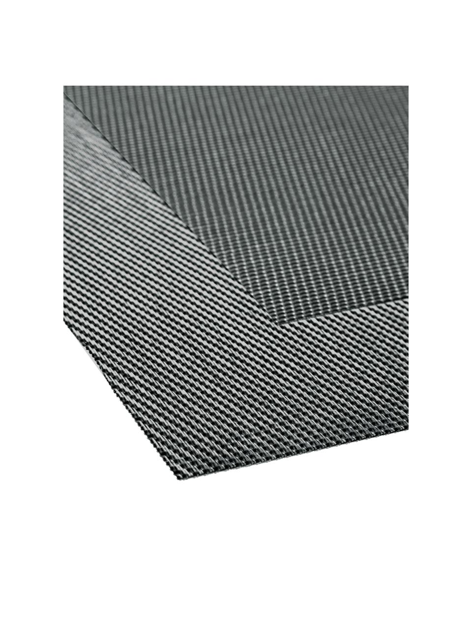 Tovaglietta americana Modern 2 pz, Materiale sintetico, Argento, nero, Larg. 33 x Lung. 46 cm
