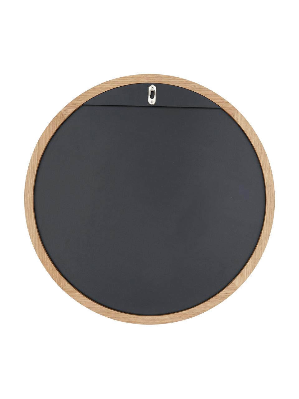 Miroir mural rond avec cadre en chêne brun Avery, Bois de chêne, Ø 55 x prof. 2 cm