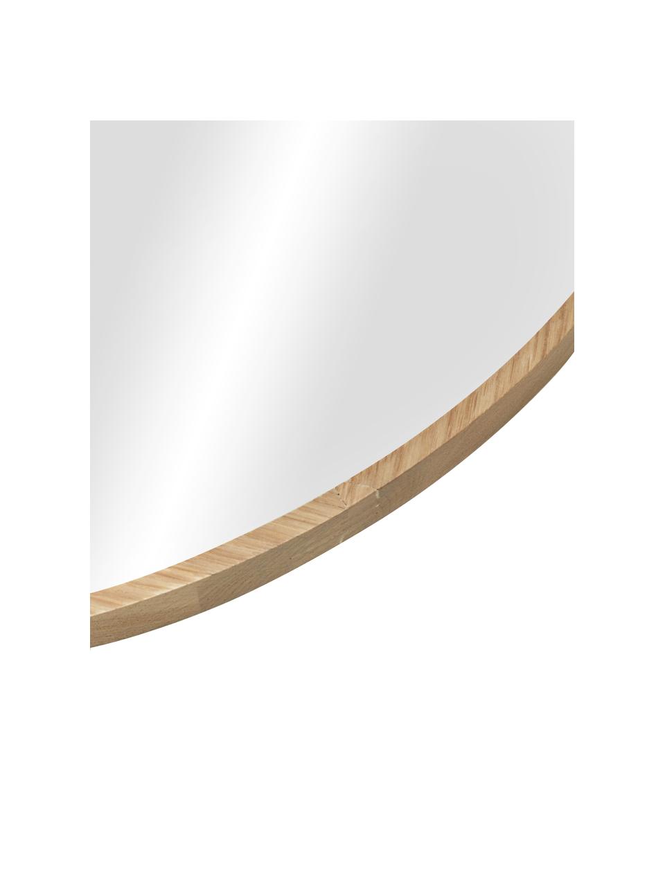 Runder Wandspiegel Avery mit braunem Holzrahmen, Rahmen: Eichenholz, Spiegelfläche: Spiegelglas, Braun, Ø 55 x T 2 cm