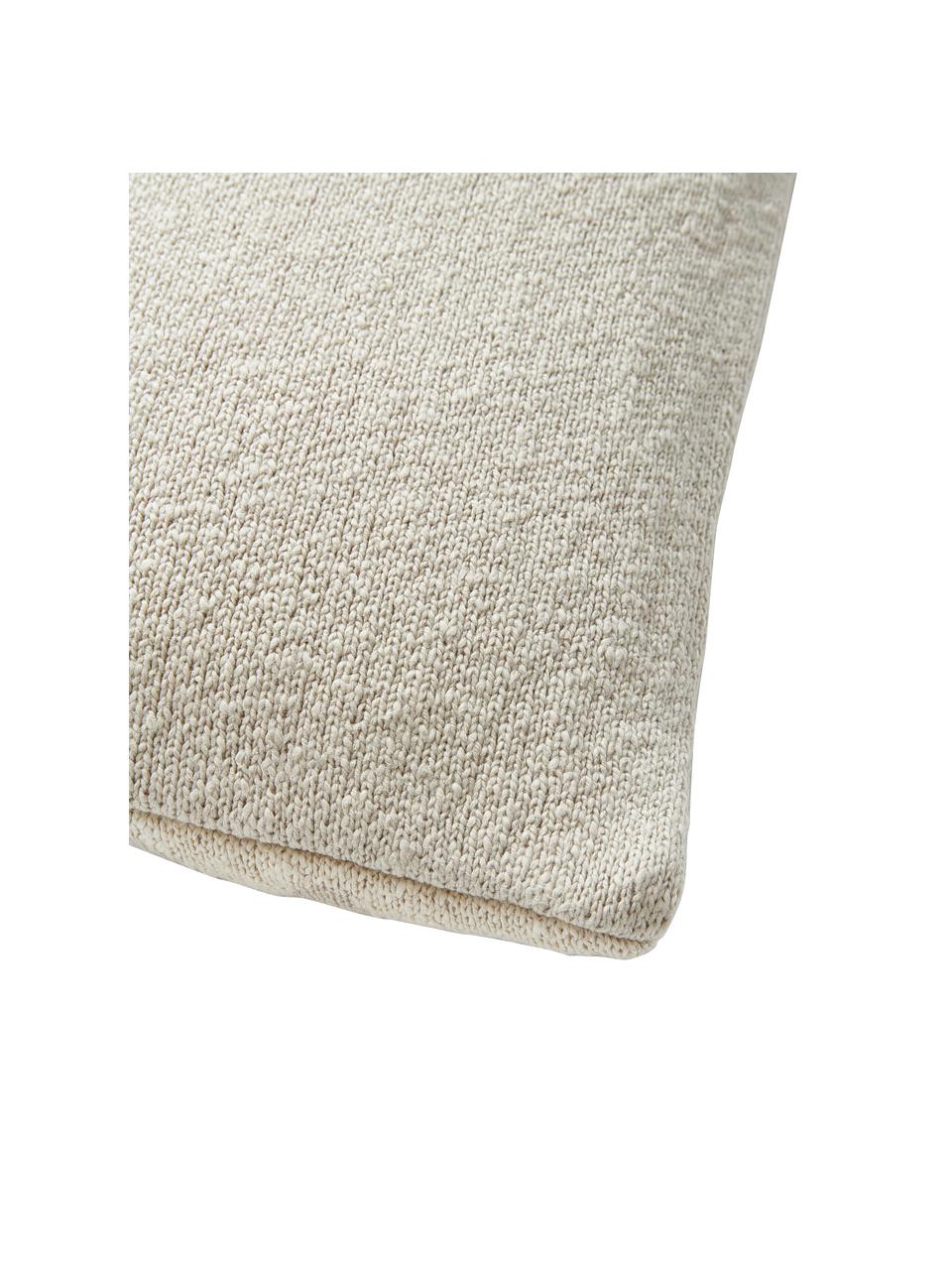 Funda de cojín bordada Anslei, 100% algodón, Beige, blanco crema, An 45 x L 45 cm