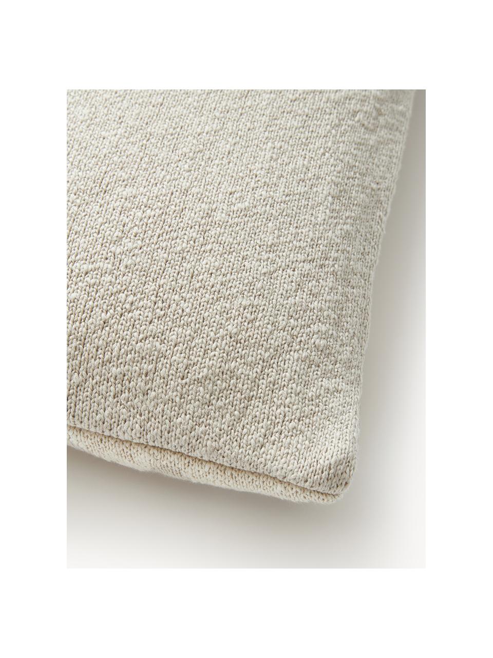 Copricuscino con ricamo floreale Anslei, 100% cotone, Beige, Larg. 45 x Lung. 45 cm