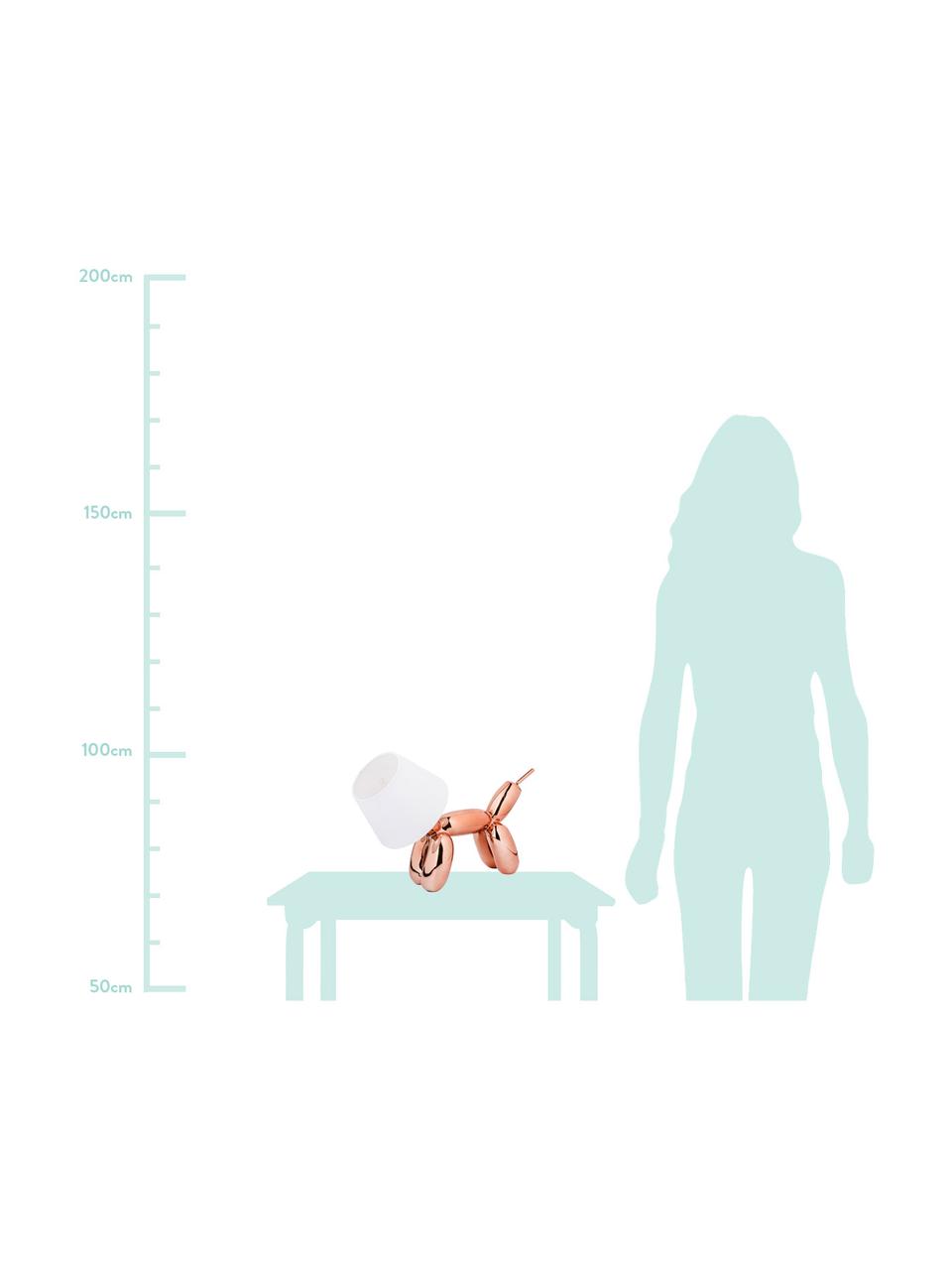 Design-Tischlampe Doggy, Korpus: Kunstharz, Kupferfarben, Weiß, 40 x 30 cm