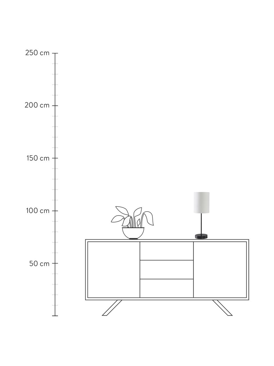 Klassische Tischlampen Seth, 2 Stück, Lampenschirm: Textil, Lampenfuß: Metall, lackiert, Weiß, Schwarz, Ø 15 x H 45 cm