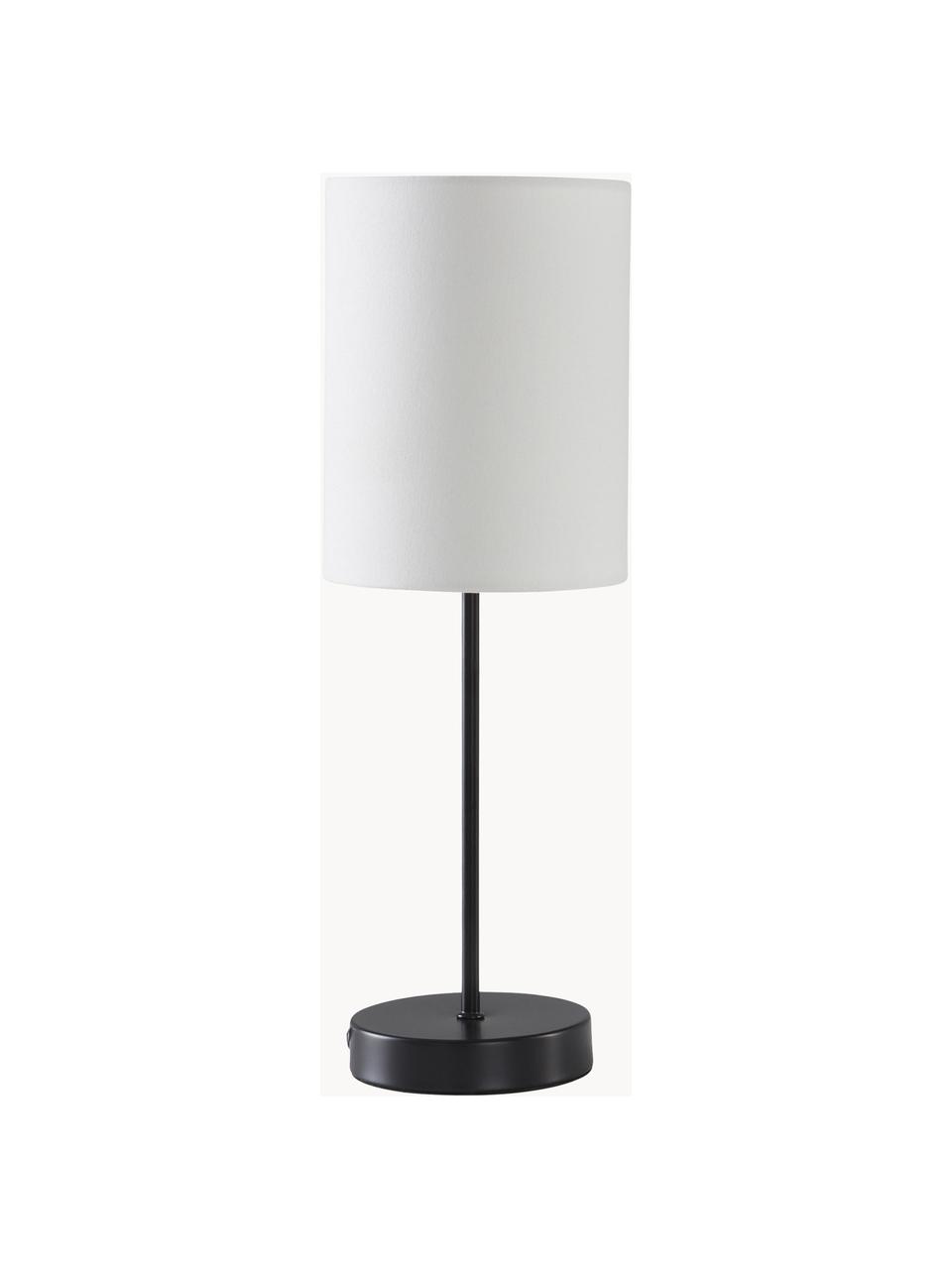 Klasická stolová nočná lampa Seth, 2 ks, Biela, čierna, Ø 15 x V 45 cm