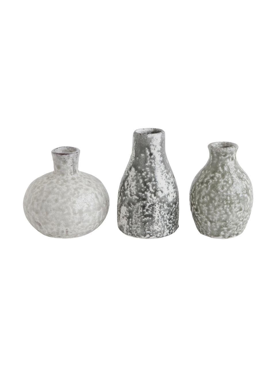 Set 3 vasi decorativi Kronos, Terracotta, Tonalità grigie, Set in varie misure
