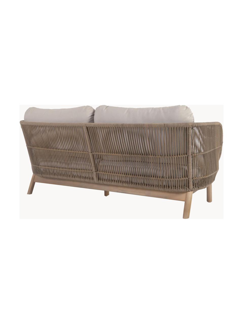 Garten-Loungesofa (2-Sitzer) Catalina aus Akazienholz, Bezug: 100 % Polyester, Gestell: Akazienholz, FSC-zertifiz, Cord Hellbeige, Akazienholz, B 170 x T 80 cm