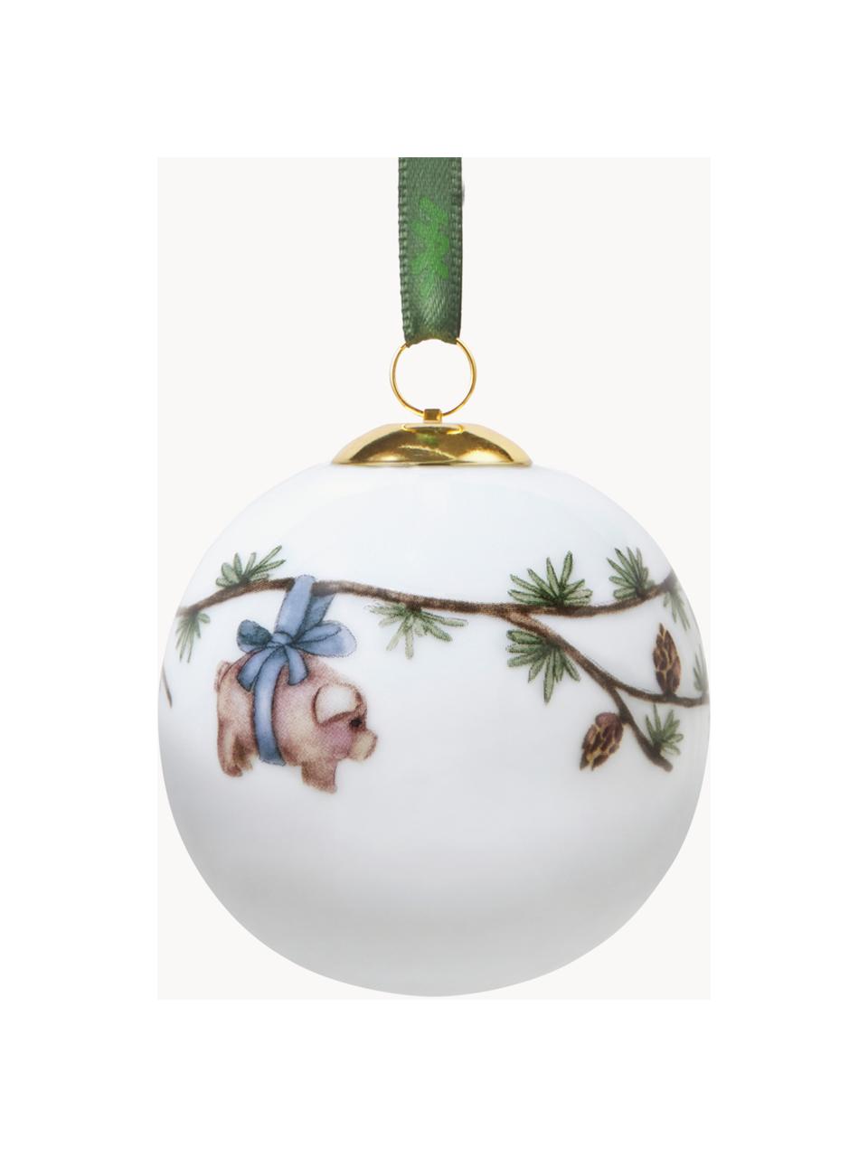 Boule de Noël en porcelaine Hammershøi, Porcelaine, Petit cochon, Ø 6 cm