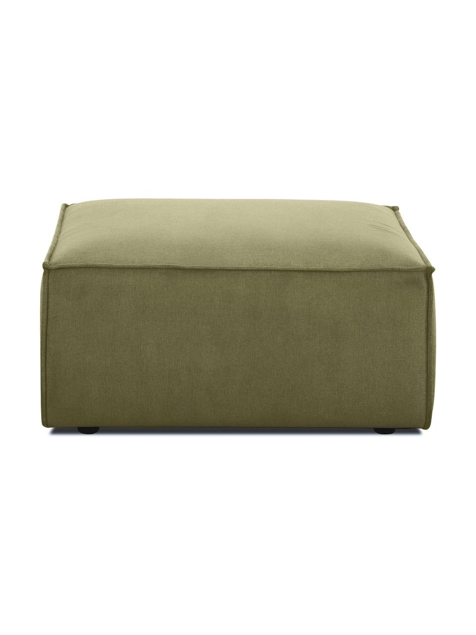 Puf Lennon, Tapicerka: poliester Dzięki tkaninie, Stelaż: lite drewno sosnowe z cer, Nogi: tworzywo sztuczne Materia, Zielona tkanina, S 88 x W 43 cm