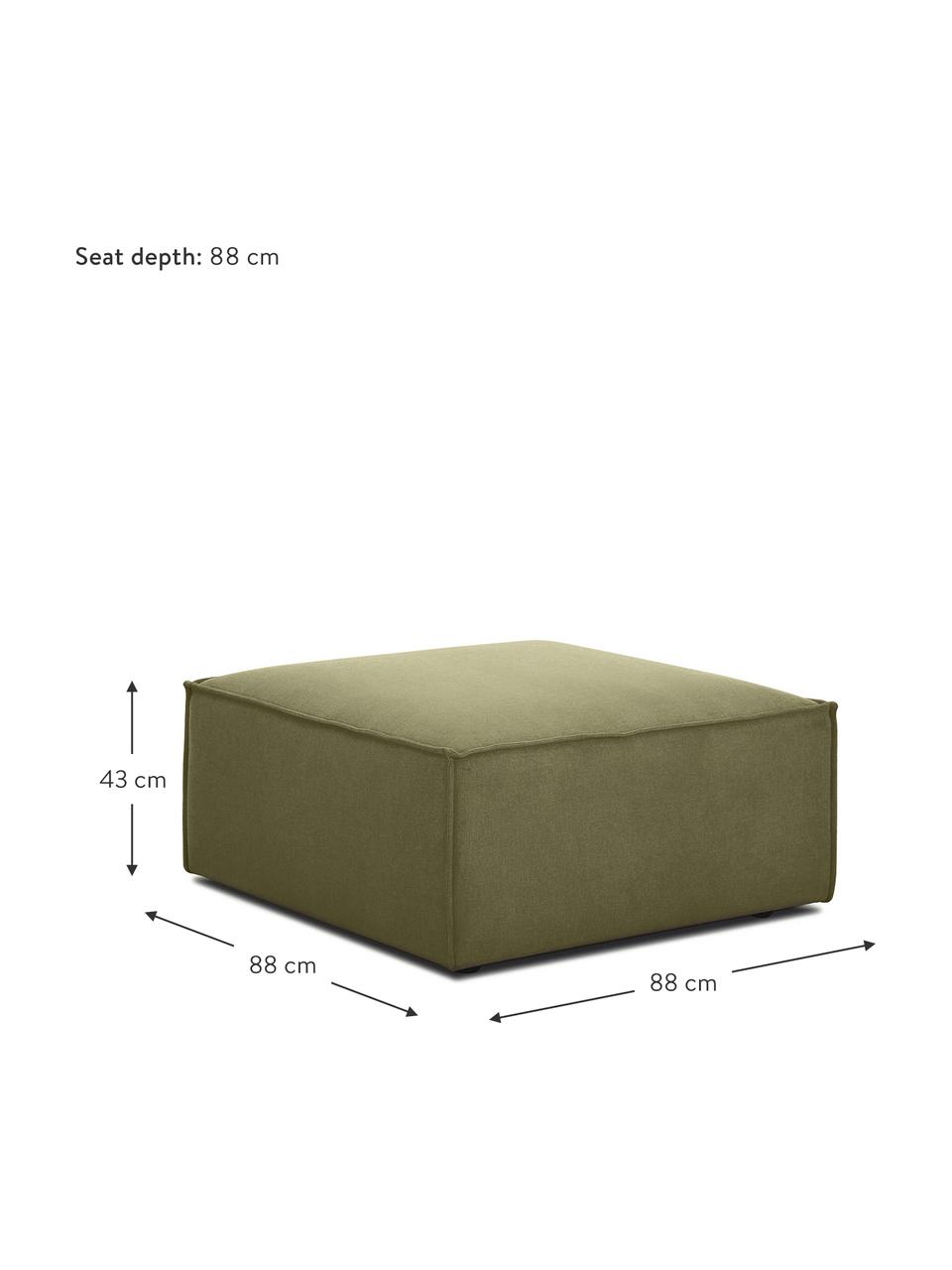 Poggiapiedi da divano Lennon, Rivestimento: 100% poliestere Il rivest, Struttura: pino massiccio, certifica, Tessuto verde, Larg. 88 x Alt. 43 cm