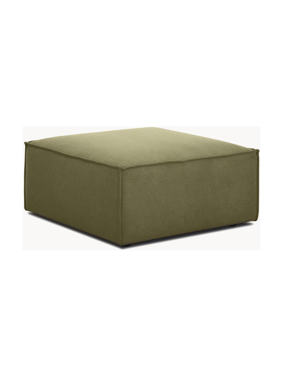 Poggiapiedi Lennon, Rivestimento: 100% poliestere Il rivest, Struttura: pino massiccio, certifica, Tessuto verde oliva, Larg. 88 x Prof. 88 cm