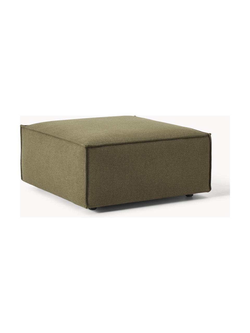 Sofa-Hocker Lennon, Bezug: Polyester Der hochwertige, Gestell: Massives Kiefernholz, Spe, Webstoff Olivgrün, B 88 x T 88 cm