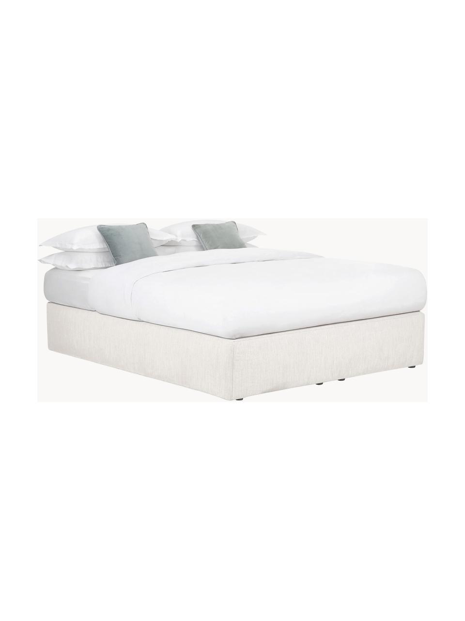 Boxspringbett Enya, Matratze: 5-Zonen-Taschenfederkern, Füße: Kunststoff Dieses Produkt, Webstoff Greige, B 180 x L 200 cm, Härtegrad H3