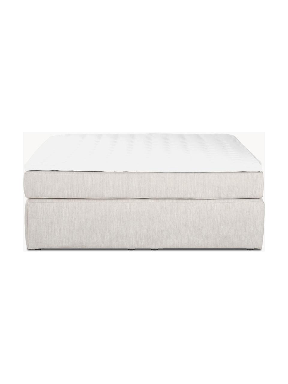 Letto boxspring Enya, Rivestimento superiore: 45% cotone, 55% poliester, Materasso: nucleo a molle insacchett, Piedini: plastica Questo prodotto , Tessuto greige, Larg. 180 x lung. 200 cm, grado di durezza H3