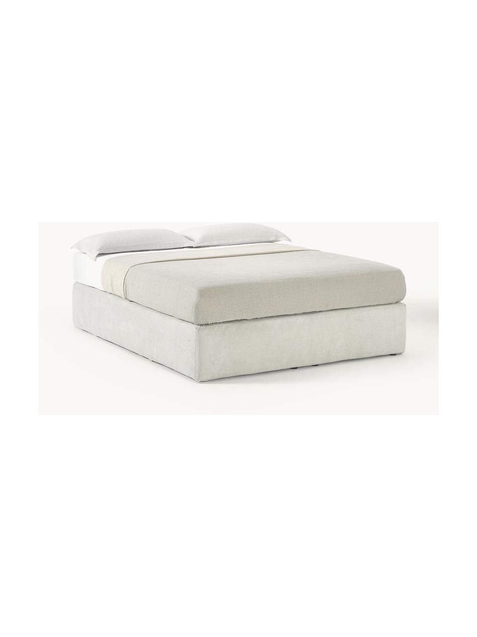 Boxspringbed Enya, Matras: 5-zones pocketvering, Poten: kunststof Dit product is , Geweven stof greige, B 180 x L 200 cm, hardheidsgraad H3