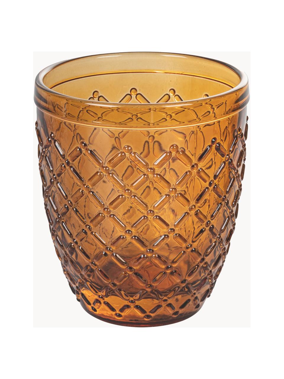 Súprava pohárov na vodu Castle, 6 dielov, Sklo, Odtiene žltej, Ø 8 x V 10 cm, 275 ml