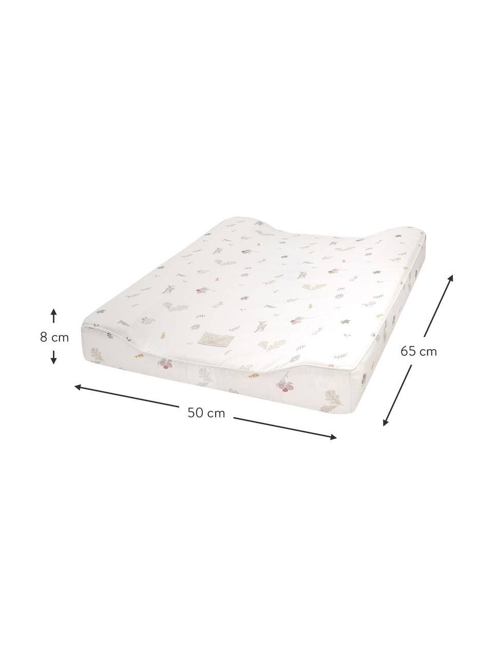 Matelas à langer coton bio Fawn, Blanc, multicolore, larg. 50 x long. 65 cm