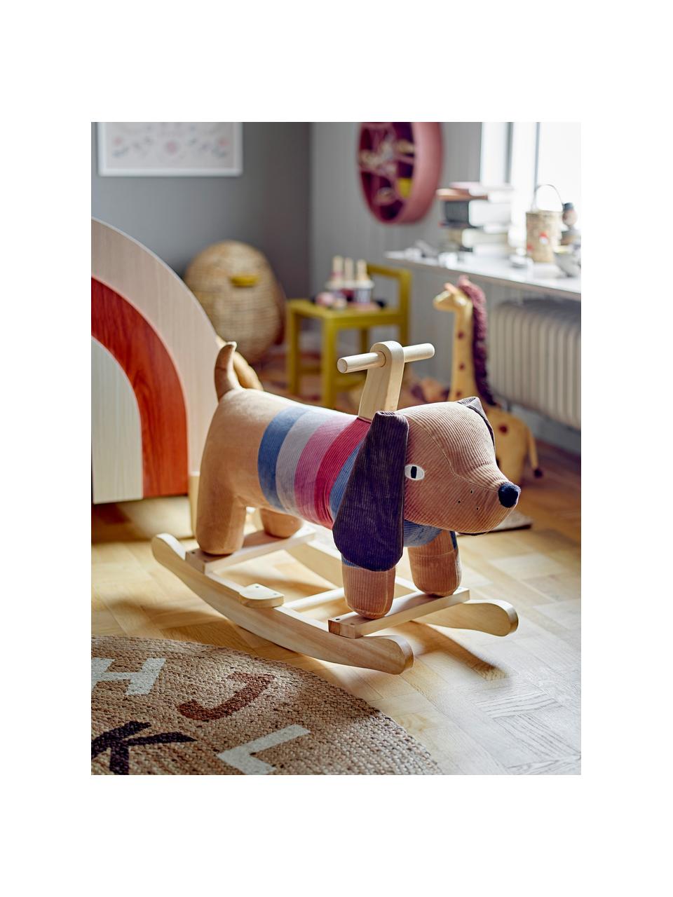 Zabawka na biegunach Charlie, Poliester, metal, drewno topoli, Beżowy, wielobarwny, S 66 x W 51 cm