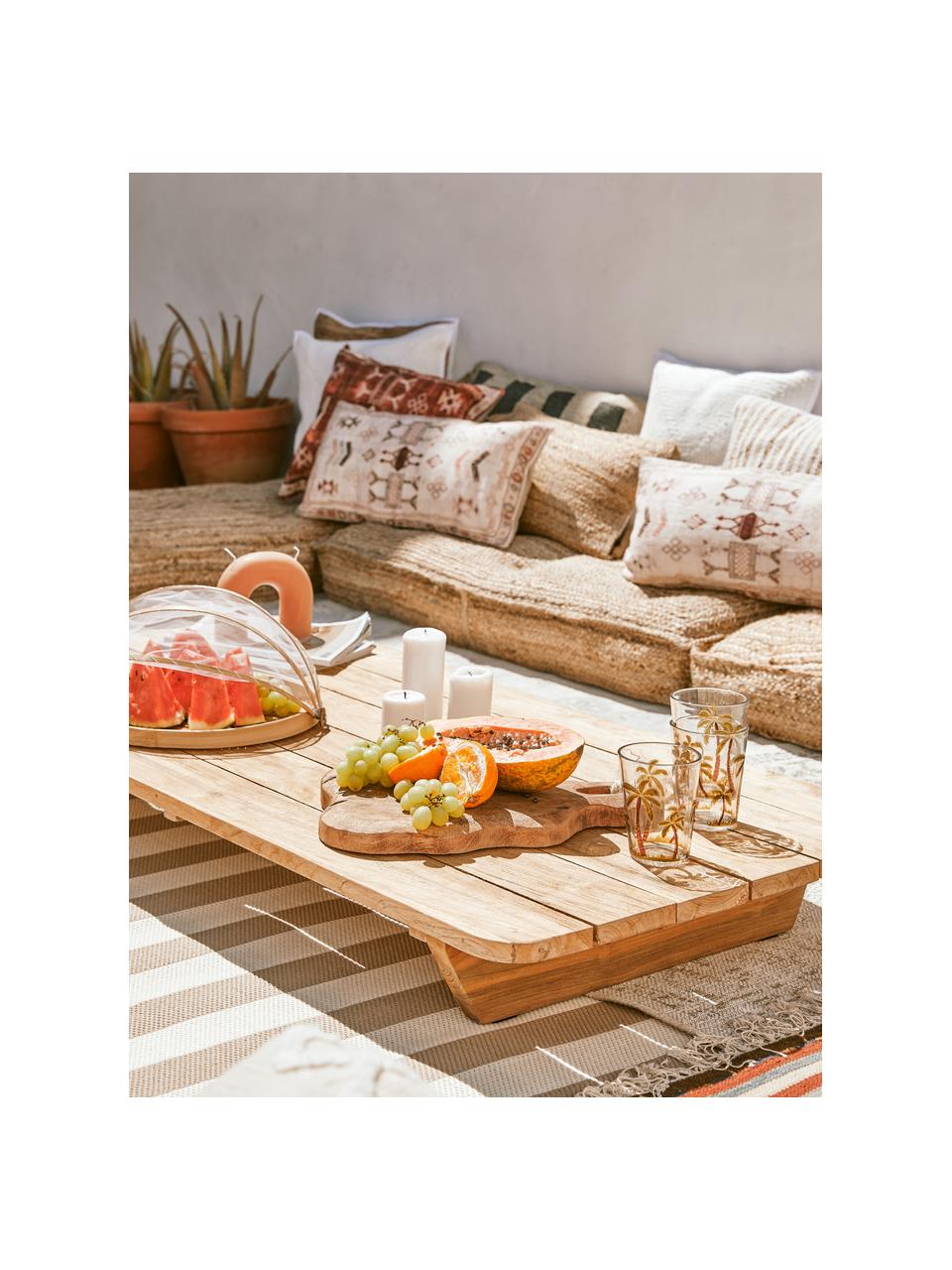 Gestreept in- & outdoor vloerkleed Axa, 86% polypropyleen, 14% polyester, Crèmewit, beige, B 80 x L 150 cm (maat XS)