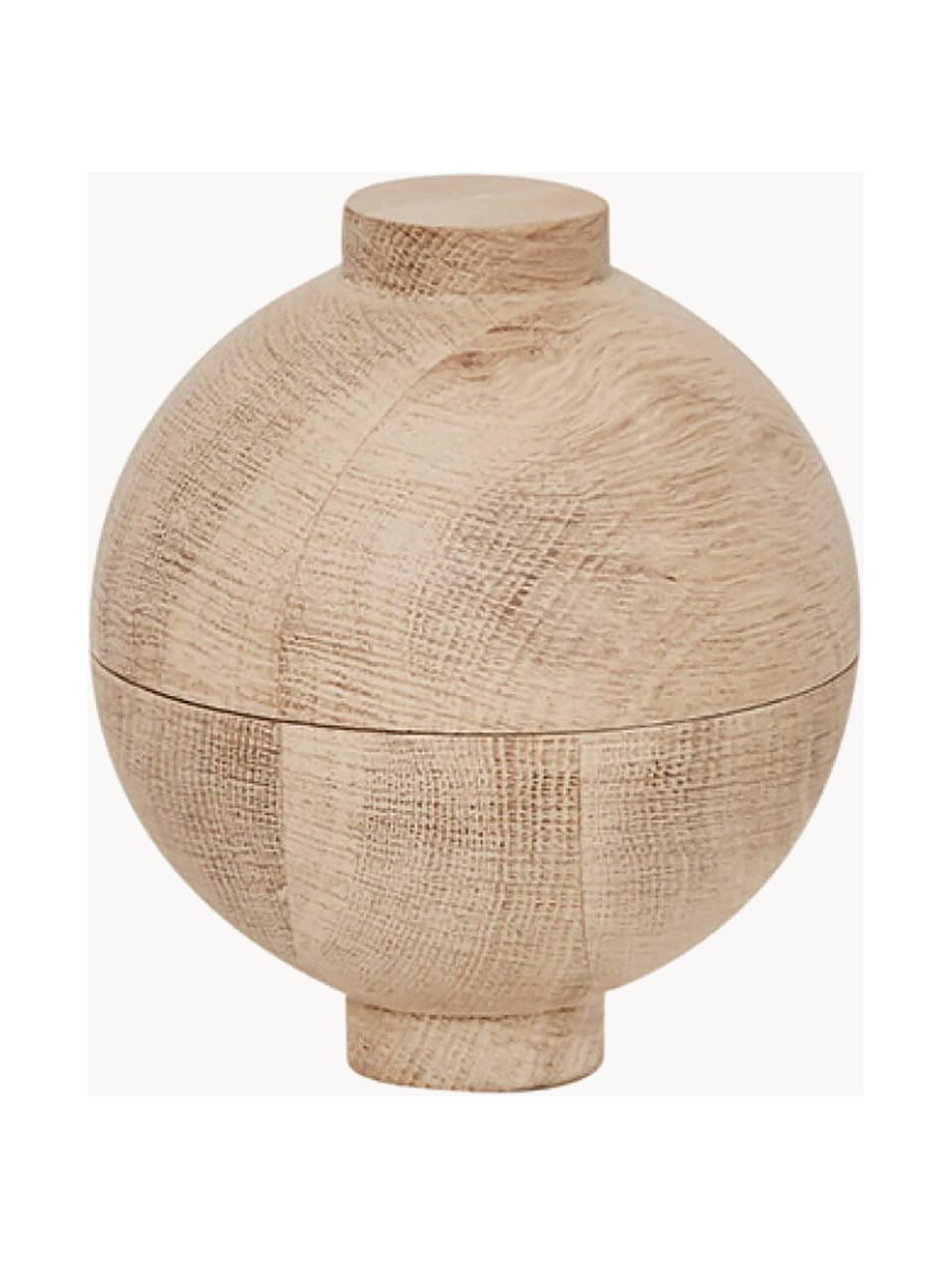 Boîte de rangement Sphere, Bois, Bois clair, Ø 12 x haut. 15 cm