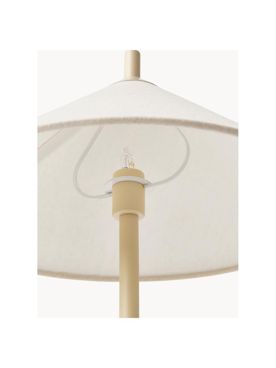 Lampe à poser avec pied en marbre Vica, Beige, marbré, Ø 31 x haut. 48 cm