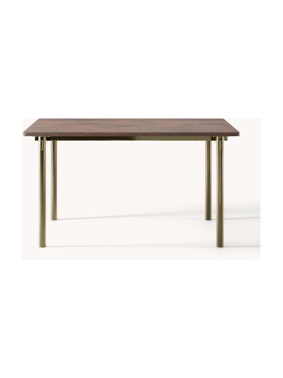 Stół do jadalni Mavi, różne rozmiary, Blat: drewno akacjowe olejowane, Nogi: metal malowany proszkowo, Drewno akacjowe, odcienie złotego, S 180 x G 90 cm